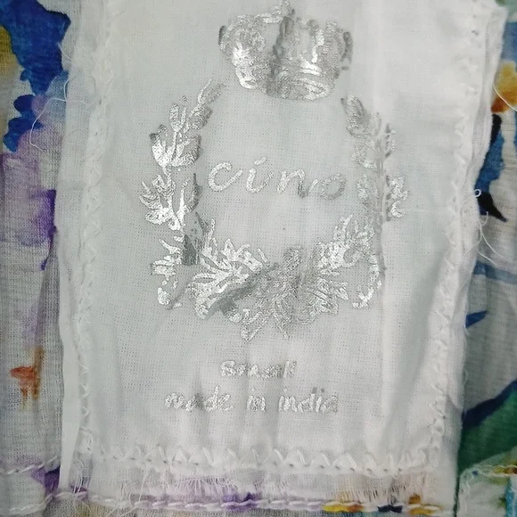 Cino La Palma Print Cotton Long Sleeve Button Down Top Size Small - Picture 5 of 6